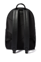 Logo Plaque Faux Leather Backpack